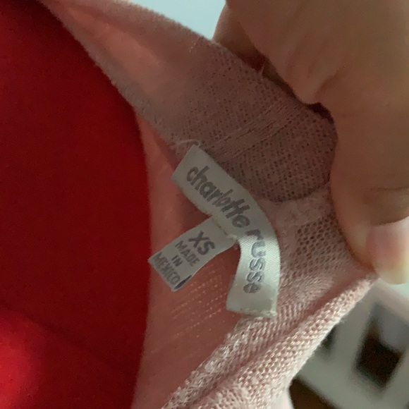 Charlotte Russe High Low Cropped Hooded Sweater - Picture 4 of 4